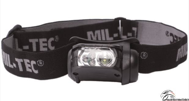Mil-Tec Kopflampe LED 4-Farbig Schwarz