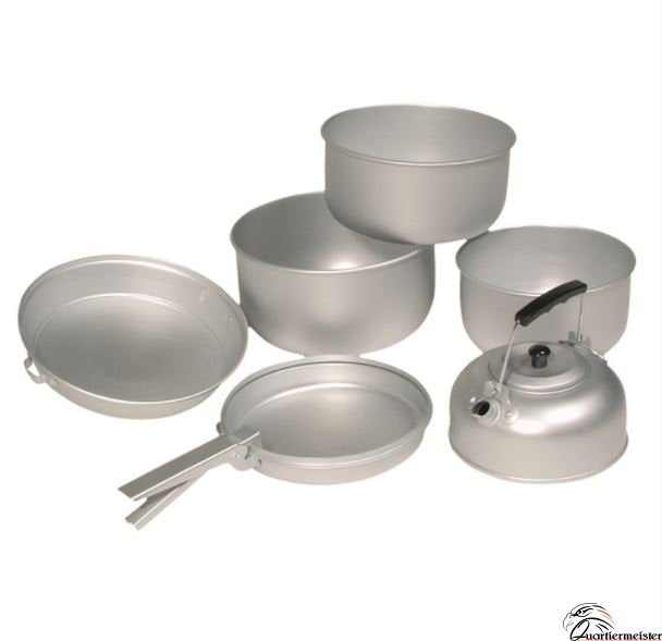 Mil-Tec Koch-Set Alu (3 Töpfe, Pfanne, Teekessel)