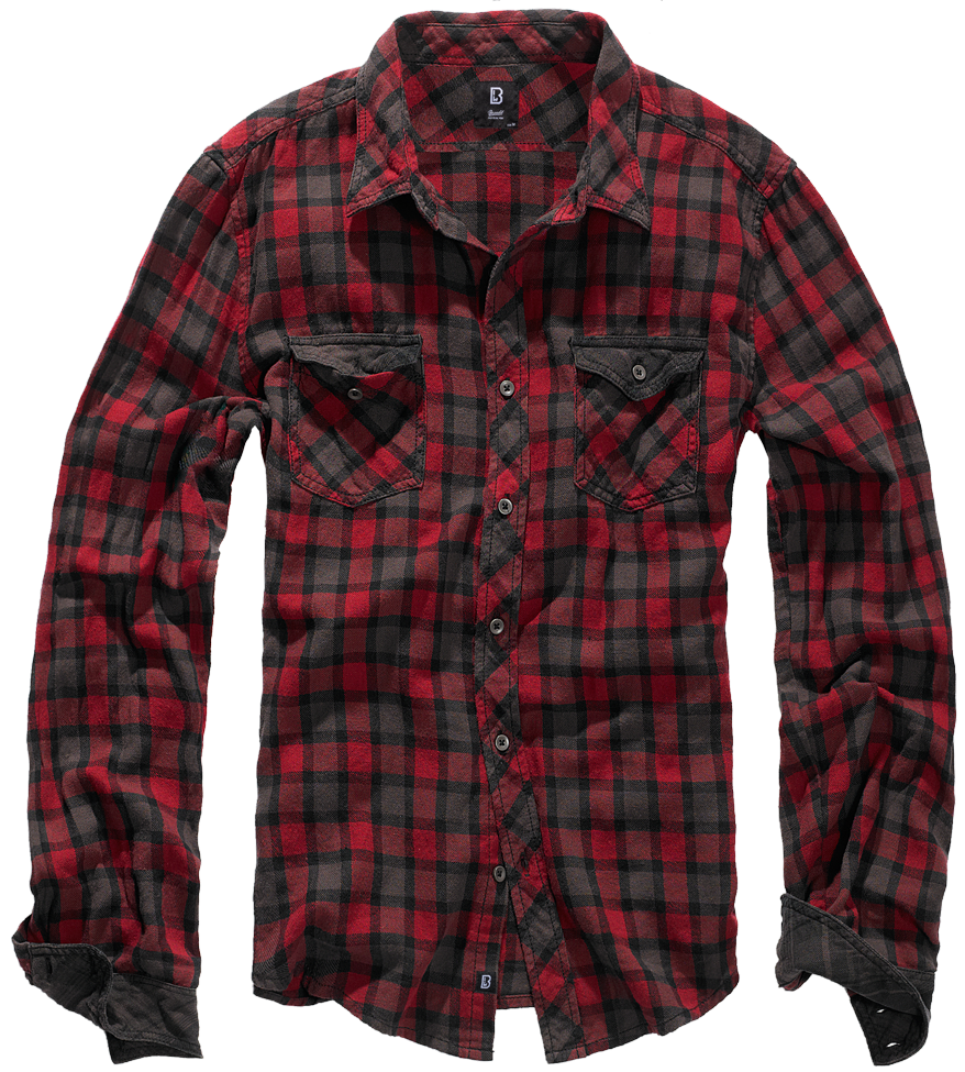 Brandit Duncan Check Shirt Long Sleeve Red
