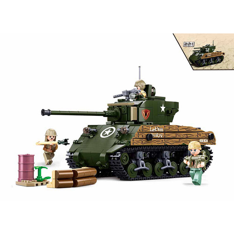 Sluban WWII M4A3 (76W) medium tank M38-B1110 #16160
