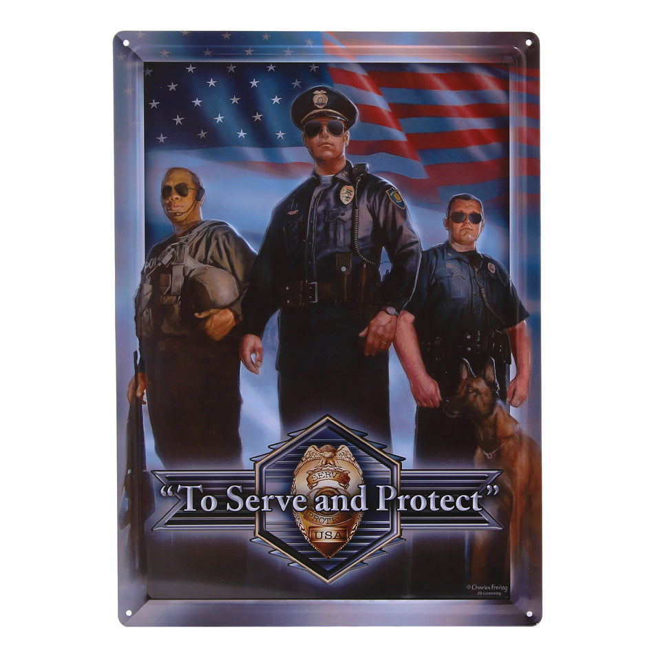 101 inc. Metallplatte groß #102 To serve and Protect