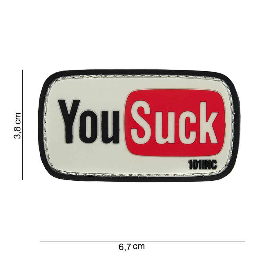Patch 3D PVC You Suck weiss/schwarz