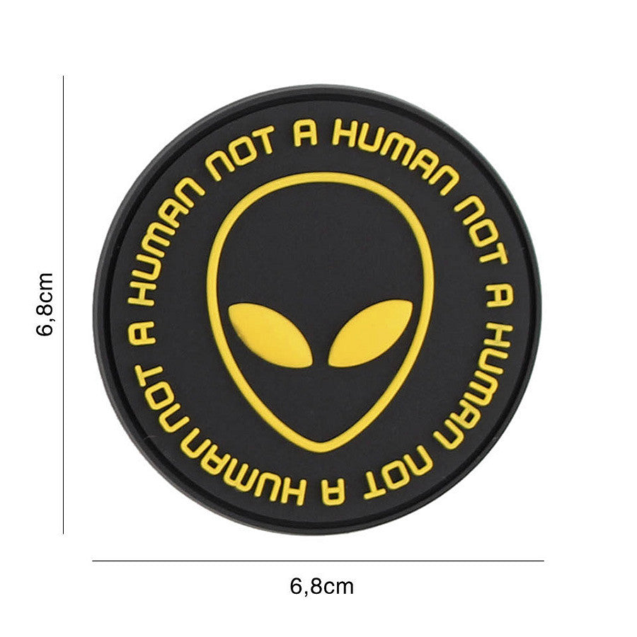 Patch 3D PVC Not human black/yellow Alien