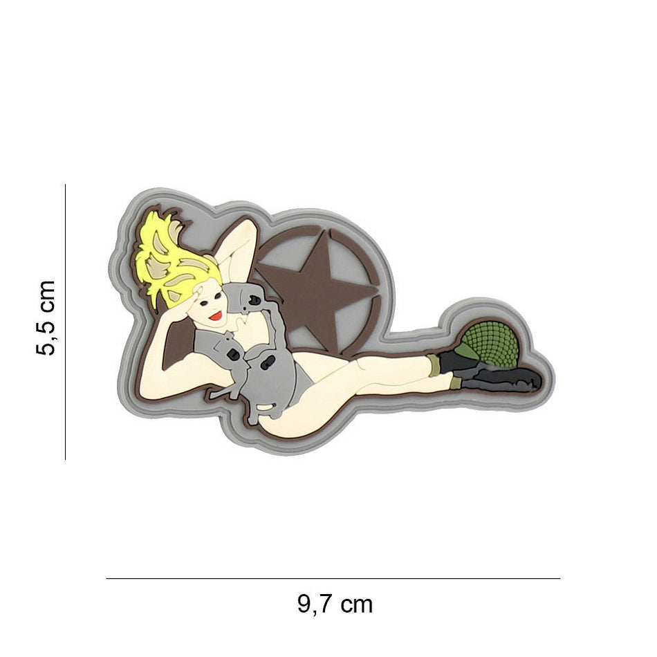 Patch 3D PVC Pinup girl laying