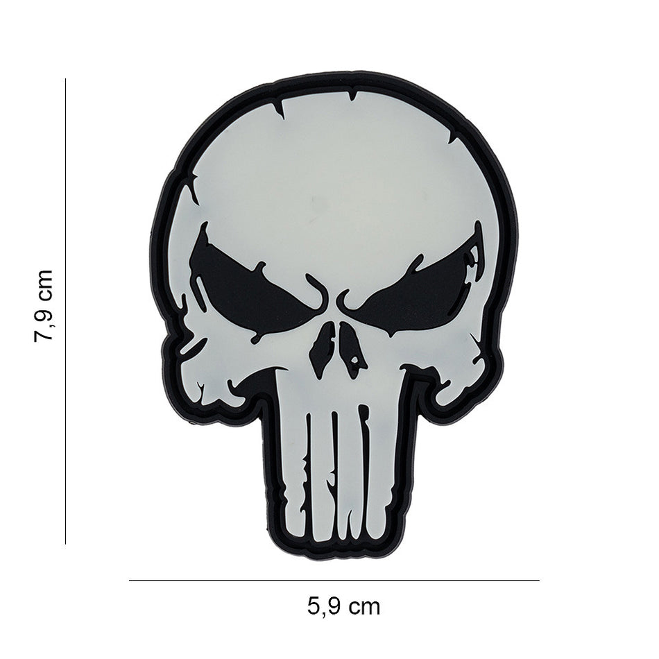Patch 3D PVC Punish skull glow in the dark