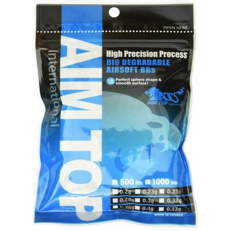 Aim Top Precision Biologisch abbaubare Airsoft BBs 6mm ca 500 Stück -verschiedene Größen-