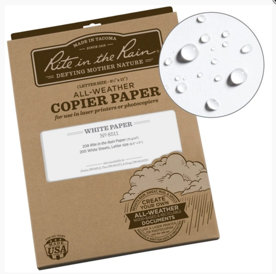 Rite in the Rain Kopierpapier weiß A4 US Größe  200 Blatt
