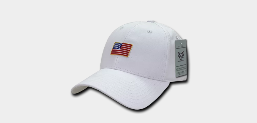 Rapid Dominance Structured Rubber Flag Cap, USA, Weiß