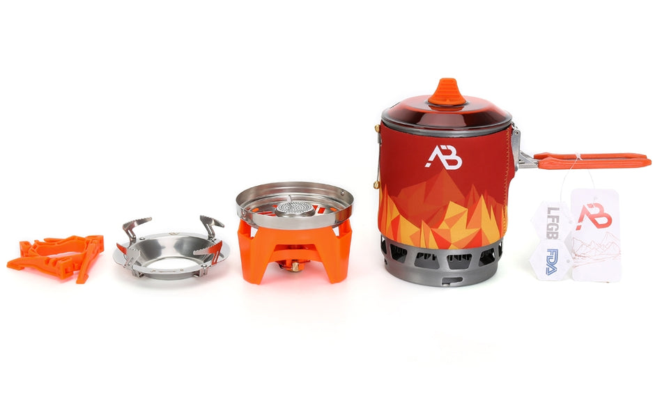 A.Blöchl Kompakter Gaskocher Kochsystem AB-3 Deluxe Set Campingkocher