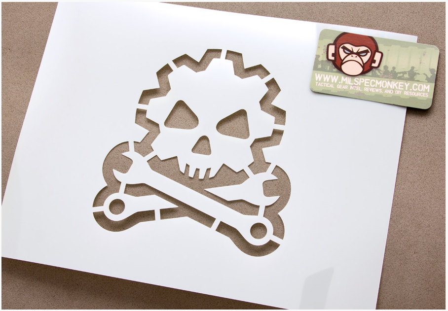 Milspec Monkey Spray Schablone Skull Mechanic