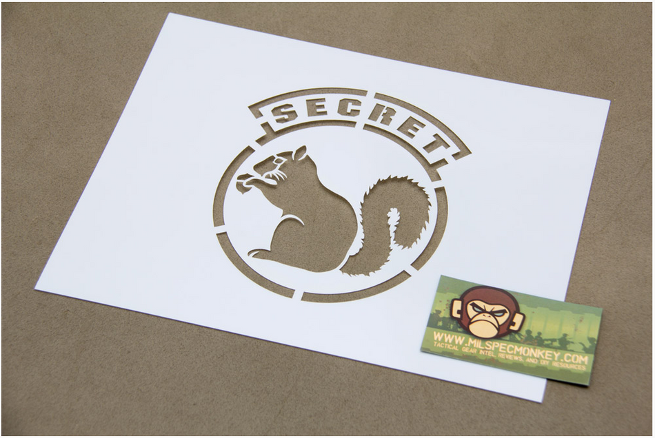 Milspec Monkey Spray Schablone Secret Squirrel
