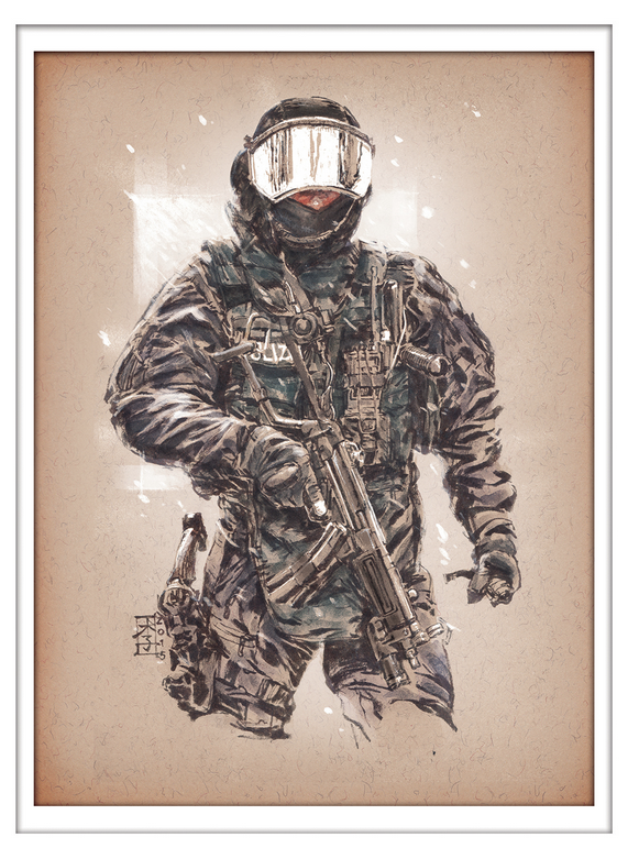 Marc Lee Military Art German SEK (gerahmt)