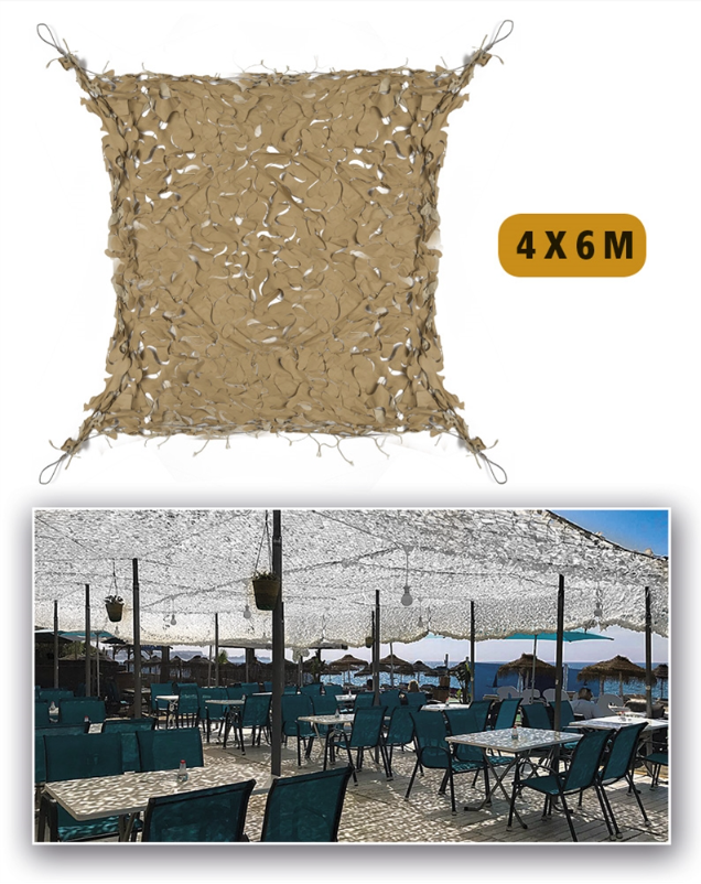 Mil-Tec Netz Broadleaf 'Shadow Sail' 4,0 x 6,0 Desert